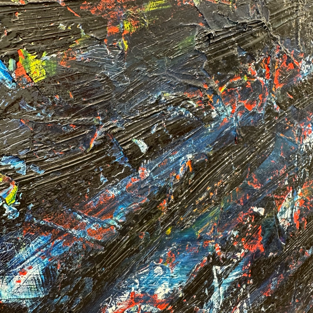Daeu Angert. 3 AM. Oil on canvas. Detail. 30" x 48". 2023