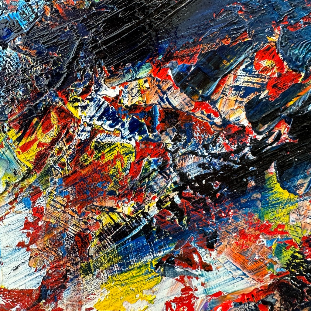 Daeu Angert. 3 AM. Oil on canvas. Detail. 30" x 48". 2023