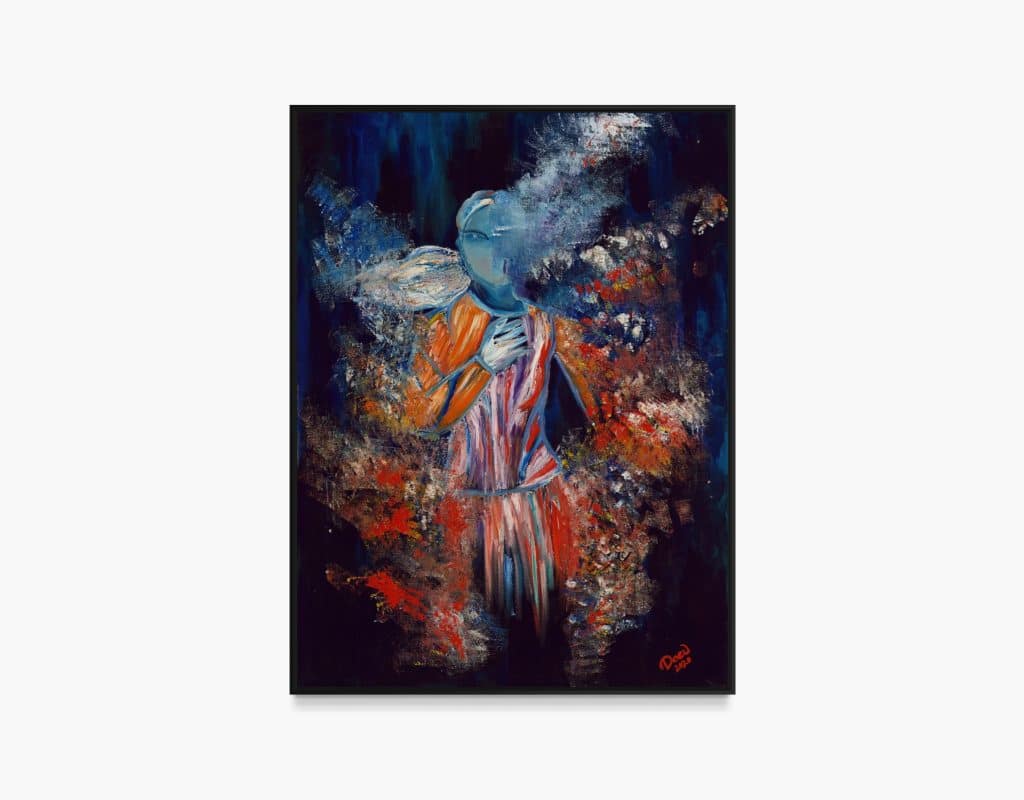 The Blue Angel, an original oil painting by Daeu Angert