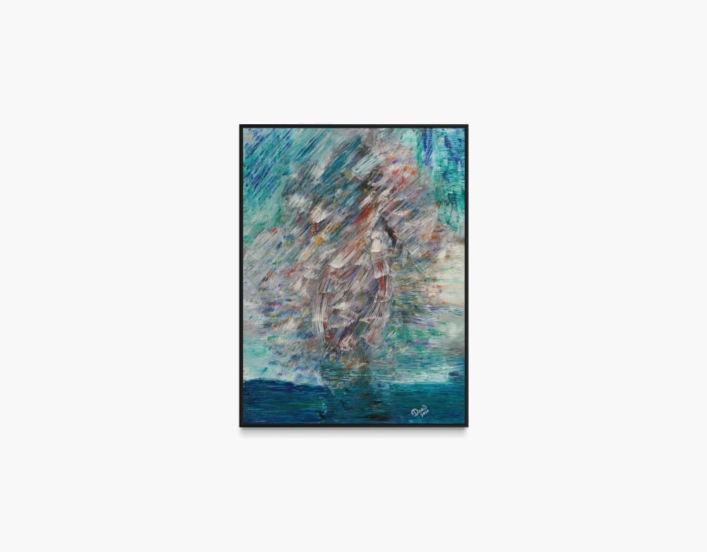 Sailboat in the Storm, an original oil painting by Daeu Angert
